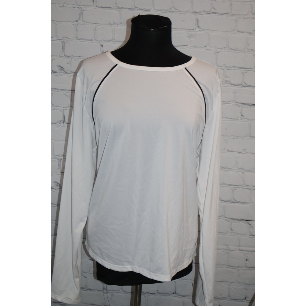 Under Armour Shirt Women 2XL White HeatGear Loose Fit Long Sleeve Raglan Gym